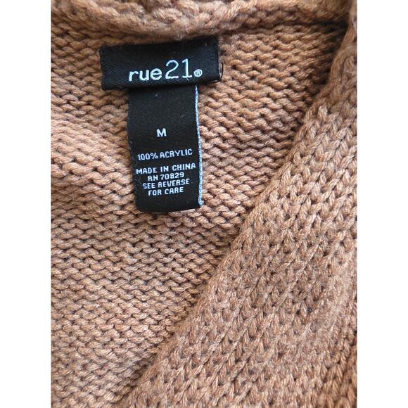 Rue21 Brown Southwestern Knit Cardigan – Cozy Open Front Boho Sweater - Picture 3 of 5